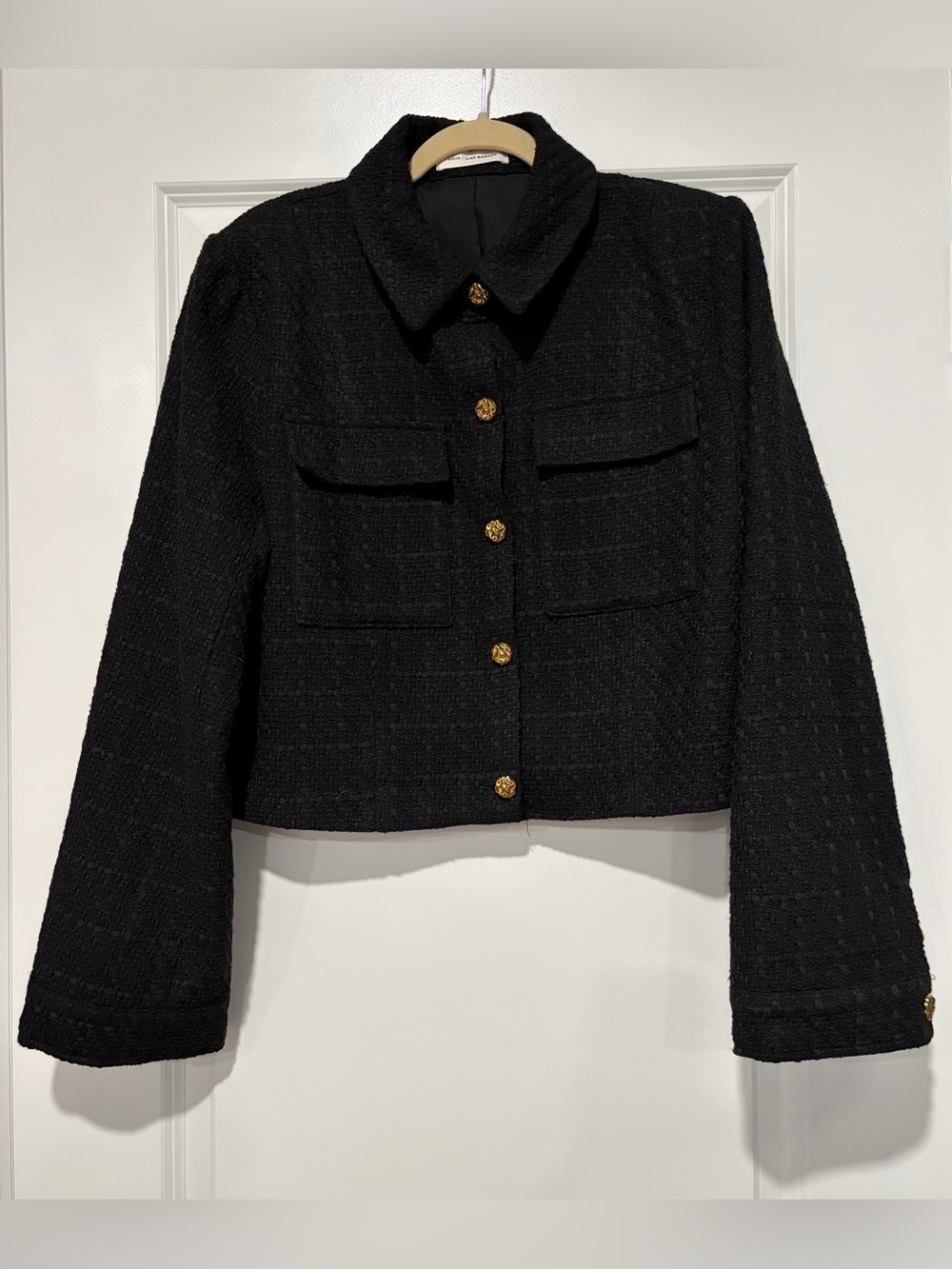 Aqua - Liat Baruch Women’s Classic Black Tweed Button-Front Jacket